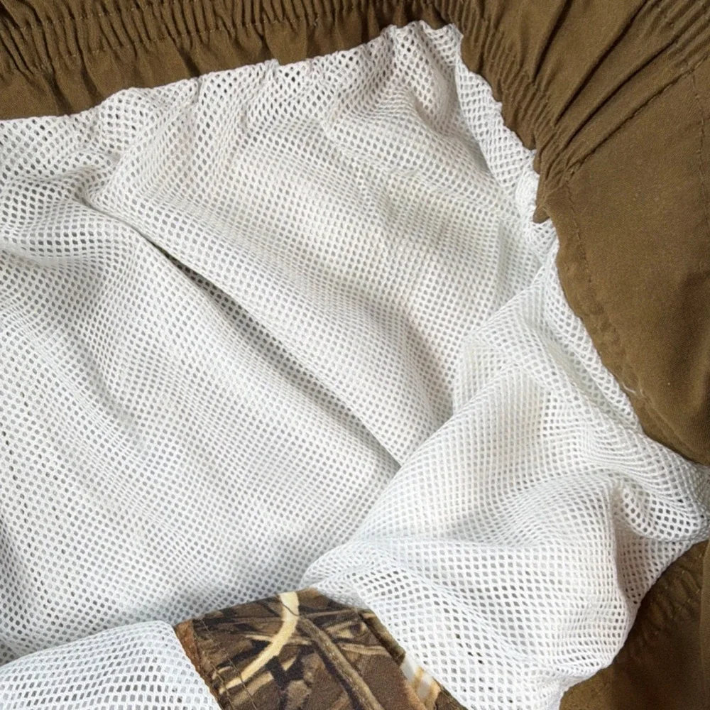 Bass Pro Shops Men's L Camo Swim Trunks Mesh Lined Hunting Fishing Shorts
